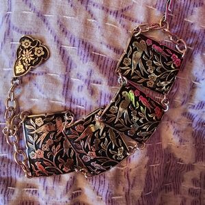 Floral Bird Motif Bracelet